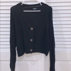 Cropped black cardigan